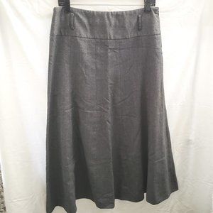 Zac & Rachel Size 10 (M) Gray Knee Length Maxi Flare Skirt Side Zip NO BELT 1029